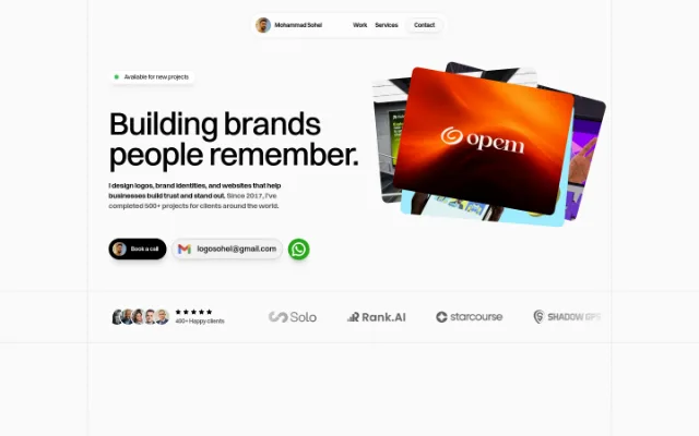 Sohel | Logo & Brand Identity Designer — Sohel is a logo and brand identity designer based in Dubai, offering services including logo design, full brand identity, and website design and development.